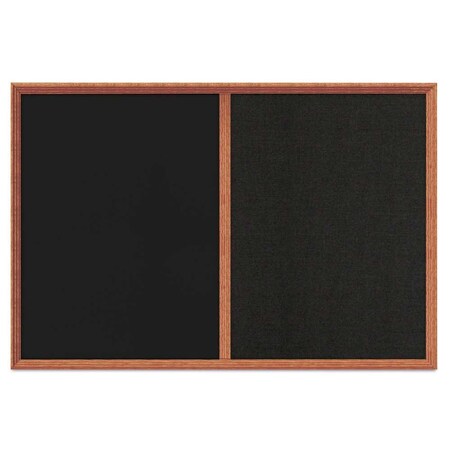 United Visual Products Enclosed Corkboard, 1 Door, 48"x36", 4" Fra UV3423-BRONZE-CLOUD